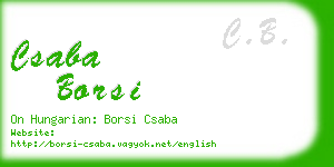 csaba borsi business card